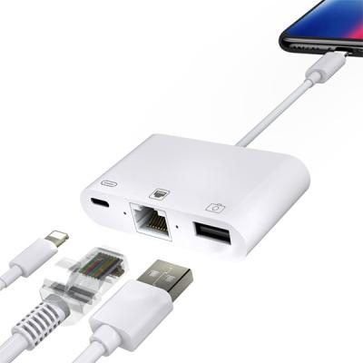 ? iPhone-iPad 3in1 Ethernet RJ45 ve USB Kamera Adaptörü NK107